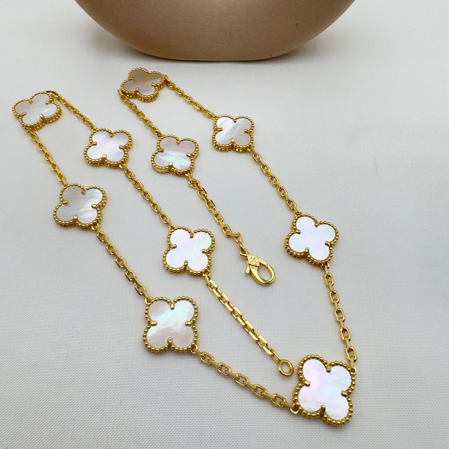 Collana Quadrifoglio Madreperla Bianca VC
