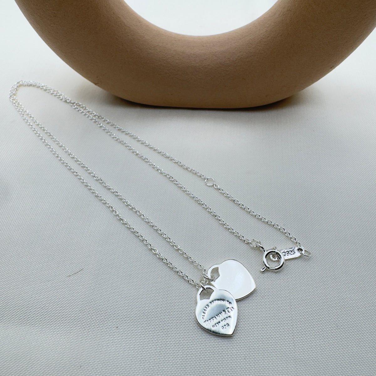 Collana Doppio Cuore Argento