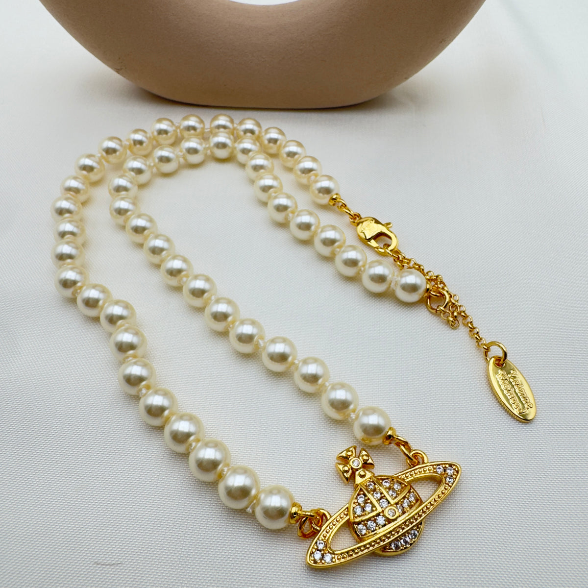 Collana Perle con Pendente Orb