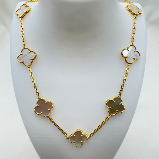 Collana Quadrifoglio Madreperla Bianca VC