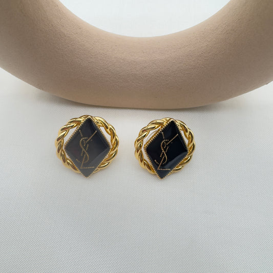 Orecchini Iconici Nero & Oro