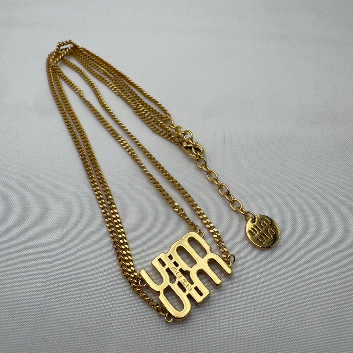 Collana Doppia MIU con Strass Gold Edition