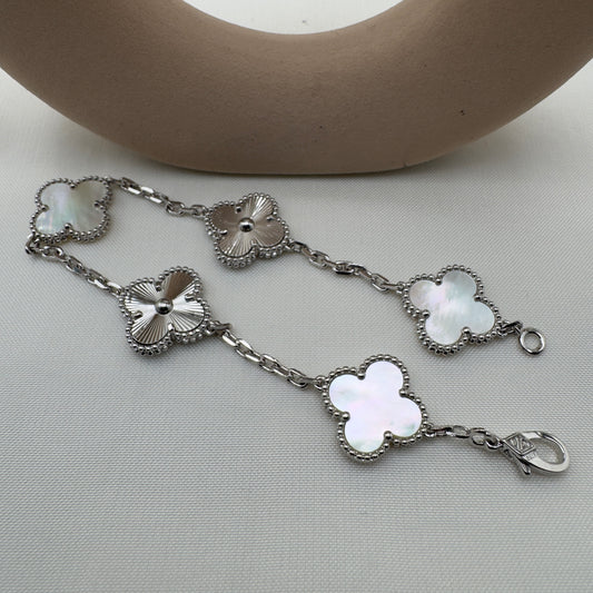 Bracciale Quadrifoglio Argento Madreperla VC