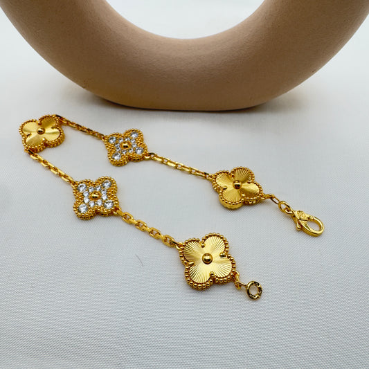 Bracciale Fiore Oro & Cristalli