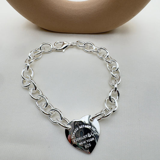 Bracciale Cuore Catena Argento Tiffy