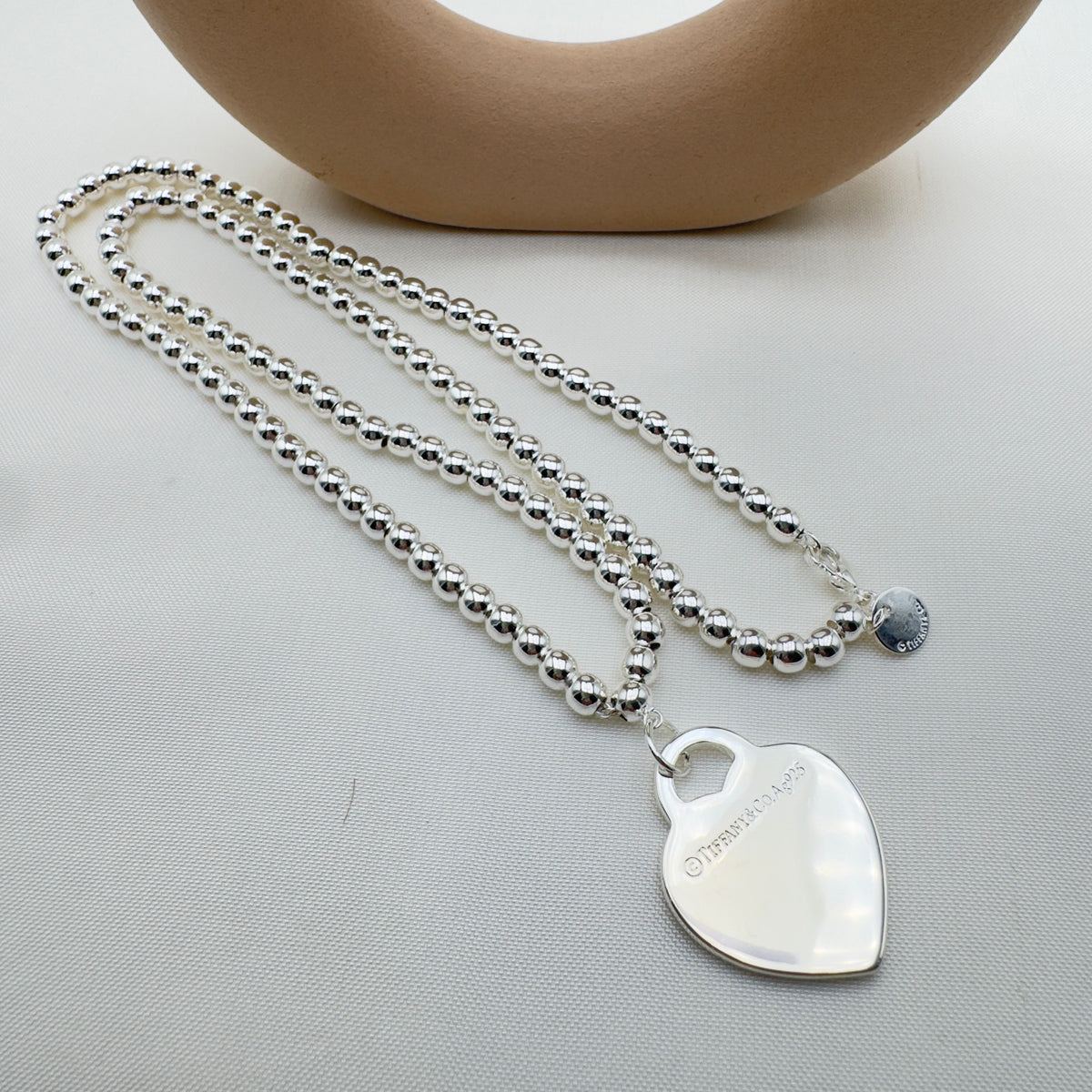 Collana Palline Argento con Cuore