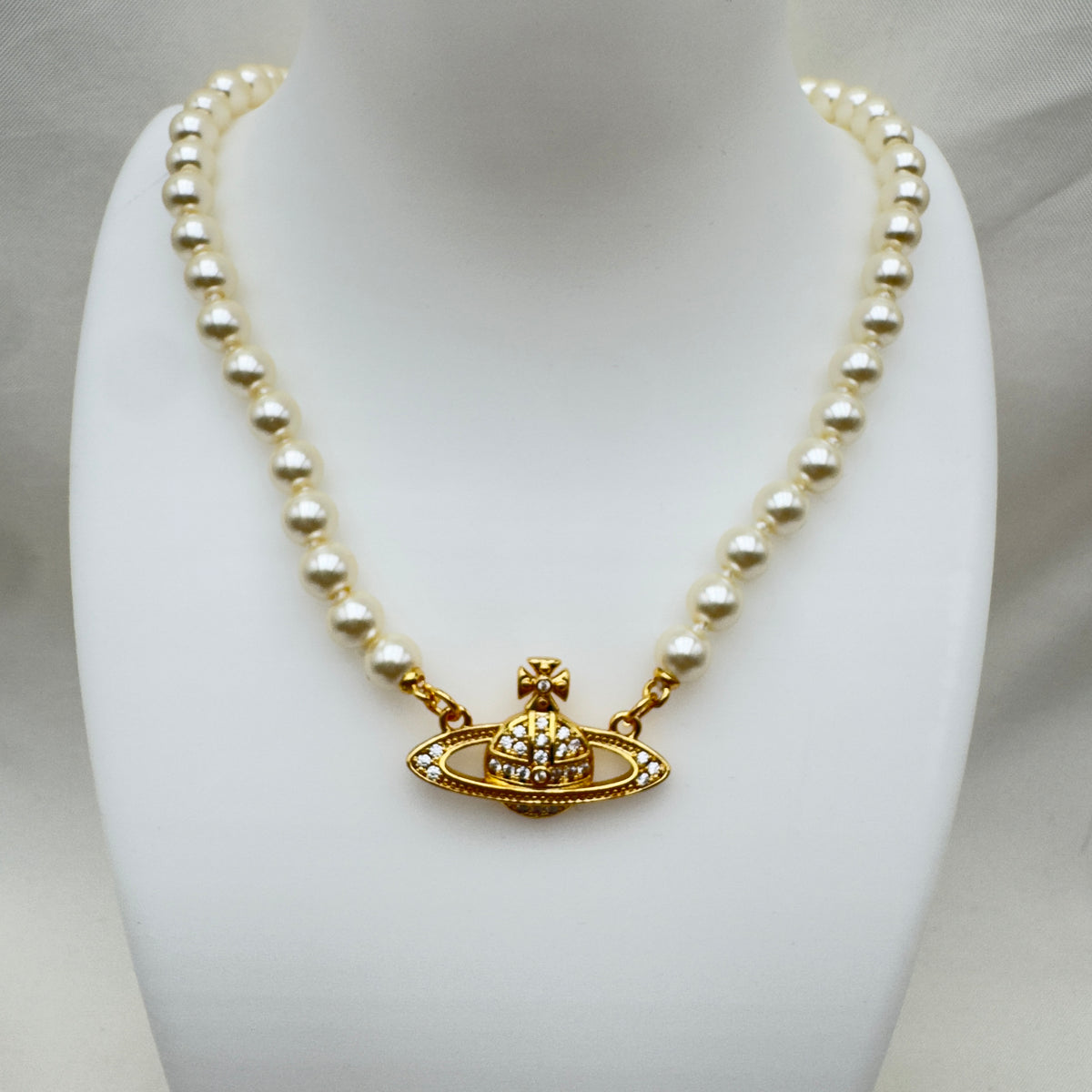 Collana Perle con Pendente Orb