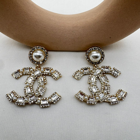 Orecchini Statement con Perla e Cristalli