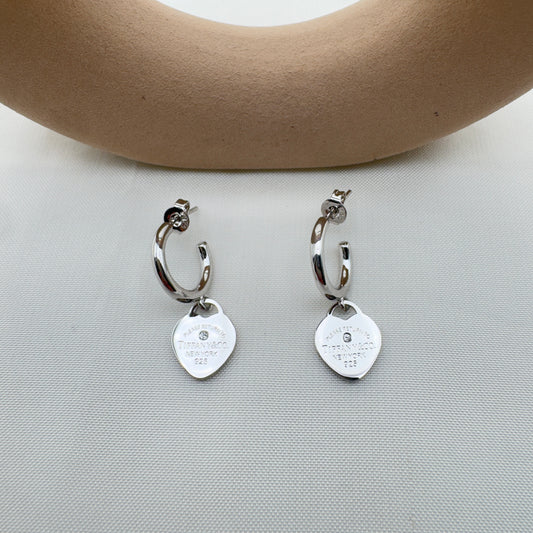 Orecchini Tiff Heart Hoop