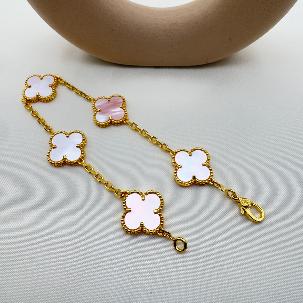 Bracciale Quadrifoglio Rosa Madreperla