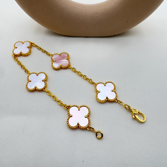 Bracciale Quadrifoglio Rosa Madreperla
