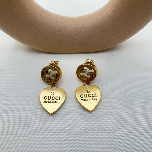Orecchini Cuore Pendenti Gold