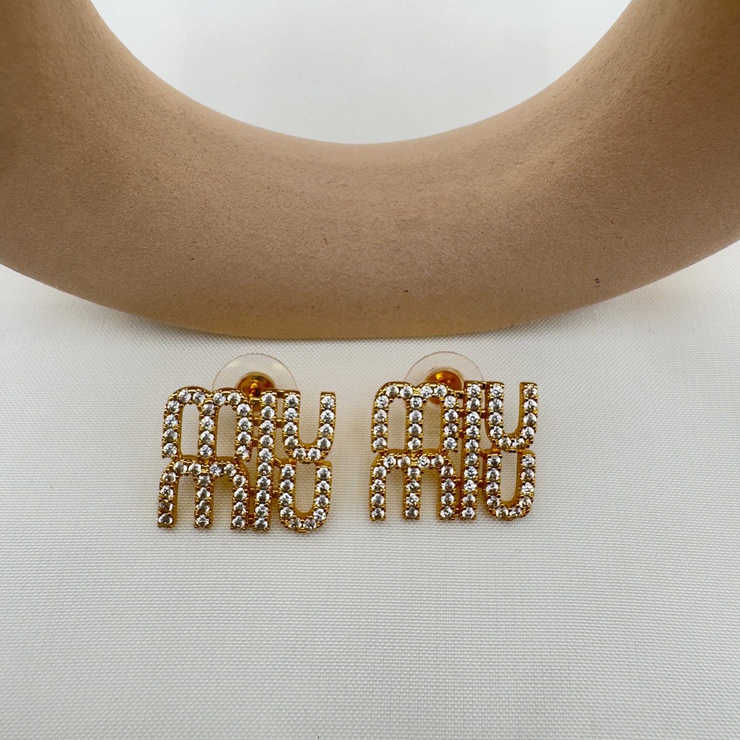 Orecchini Doppia MIU con Strass