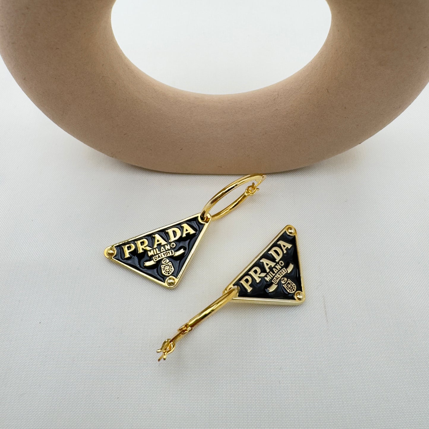 Orecchini Pendenti Nero Oro