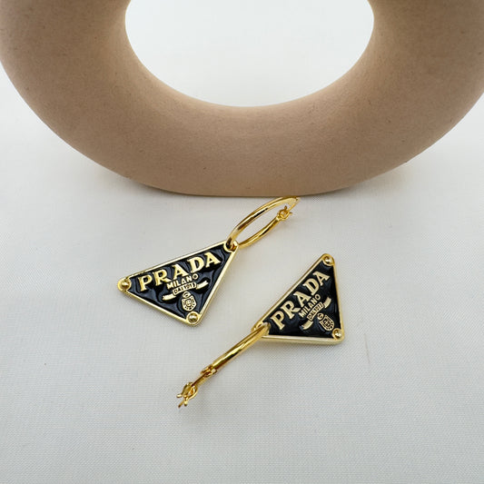 Orecchini Pendenti Nero Oro