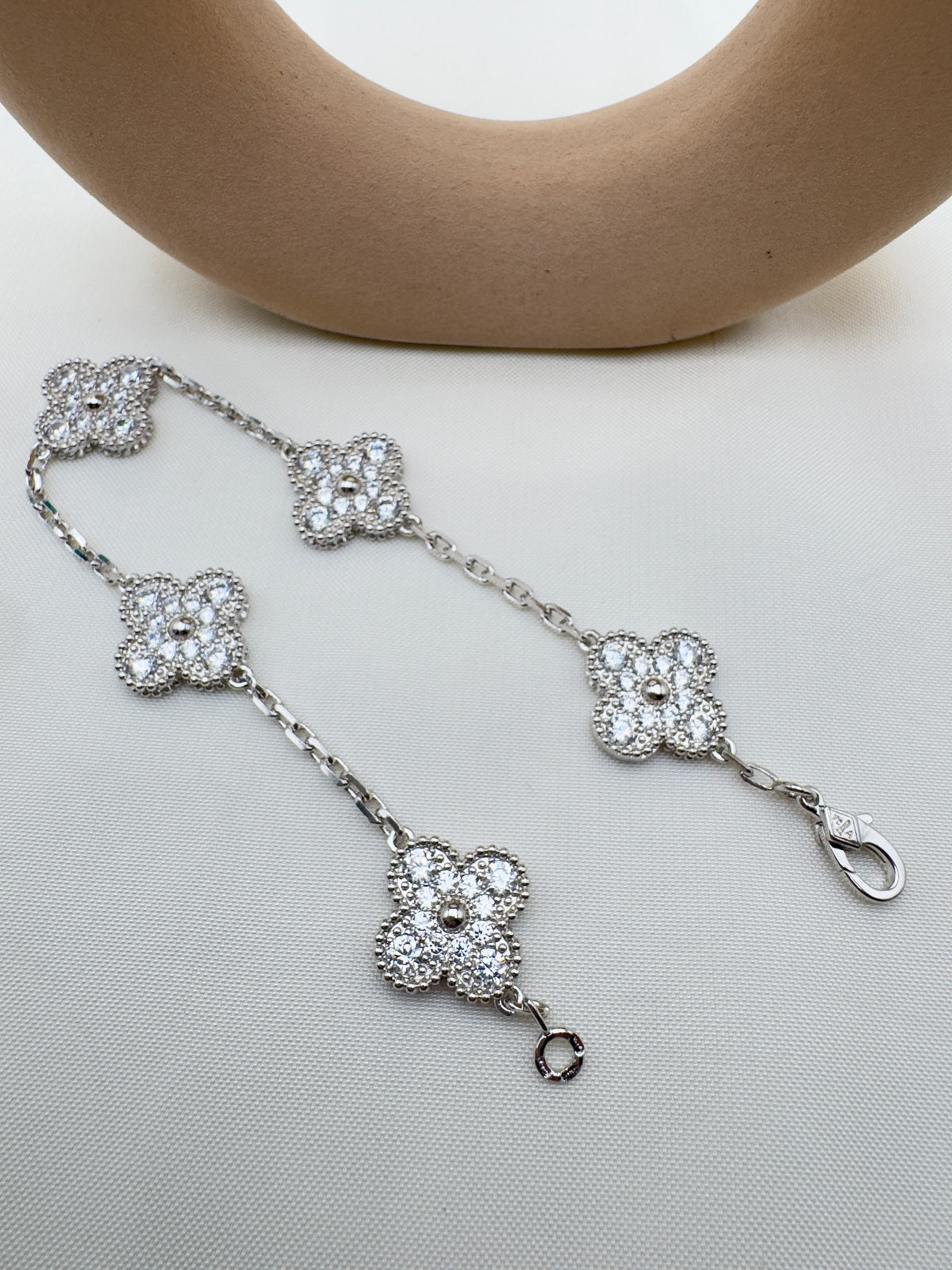 Bracciale Fiore Cristalli Argento