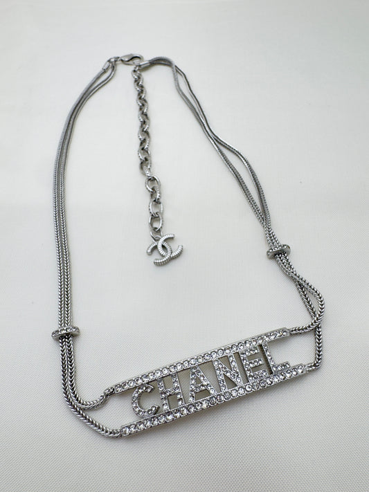 Collana Argentata con Strass CC